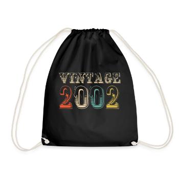 Vintage 2002 - 22nd birthday - 22 years old - Drawstring Bag - black - Front