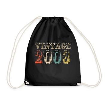 Vintage 2003 - 21st birthday - 21 years old - Drawstring Bag - black - Front