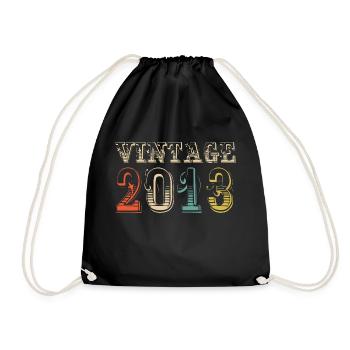 Vintage 2013- 11 st birthday - 11 years old - Drawstring Bag - black - Front