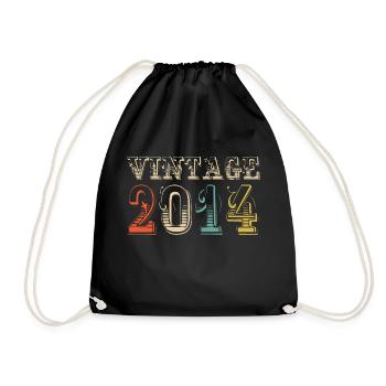 Jahrgang 2014 - 10. Geburtstag - 10 Jahre - Turnbeutel - Schwarz - Vorne