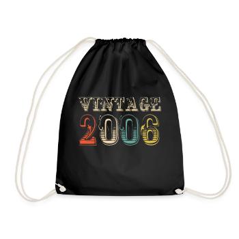 Jahrgang 2006 - 18. Geburtstag - 18 Jahre alt - Turnbeutel - Schwarz - Vorne