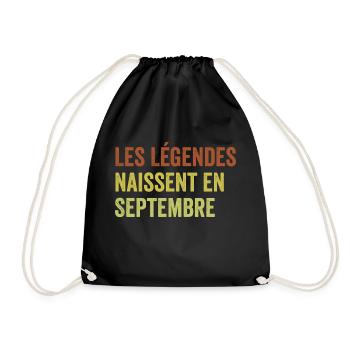 Legenden werden im September geboren - Turnbeutel - Schwarz - Vorne