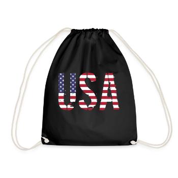 United States in the colors of the American flag flag flag - Drawstring Bag - black - Front