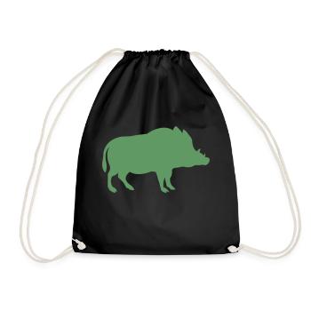 wildschwein - Turnbeutel - Schwarz - Vorne