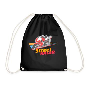 Street Racer design - Drawstring Bag - black - Front