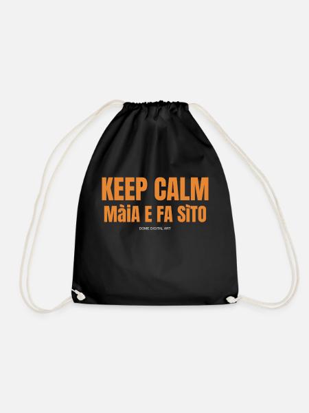 Keep Calm Brescian Dialect 1 - Drawstring Bag - black