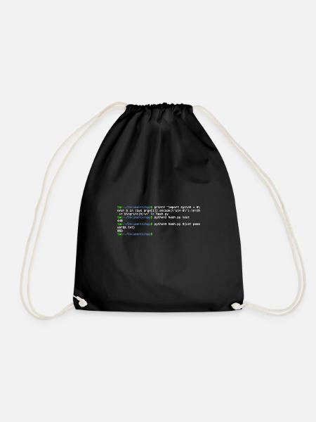 linux shell python hash - Sac de sport léger - noir
