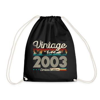 21. Geburtstag Original Legende Jahrgang 2003 - Turnbeutel - Schwarz - Vorne