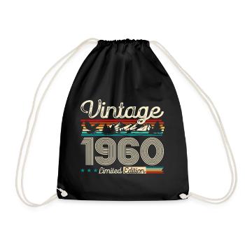 65. Geburtstag Legende Vintage 1960 Jahrgang 60 - Turnbeutel - Schwarz - Vorne