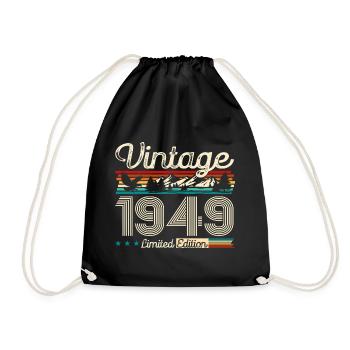 75th Birthday Legend October 1949 Volume 49 - Drawstring Bag - black - Front
