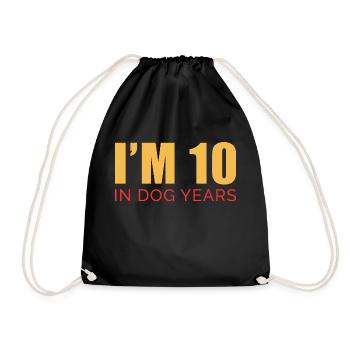 I'm 10 In Dog Years Tees | Funny 70th Birthday - Sac de sport léger - noir - Devant