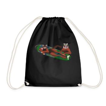 Tigers in the water - Drawstring Bag - black - Front