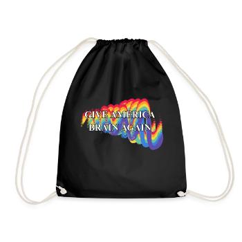 Give America Brain Again Rainbow LGBTQ - Turnbeutel - Schwarz - Vorne