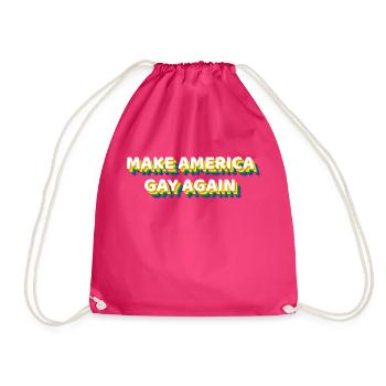 Again_colors - Drawstring Bag - fuchsia - Front