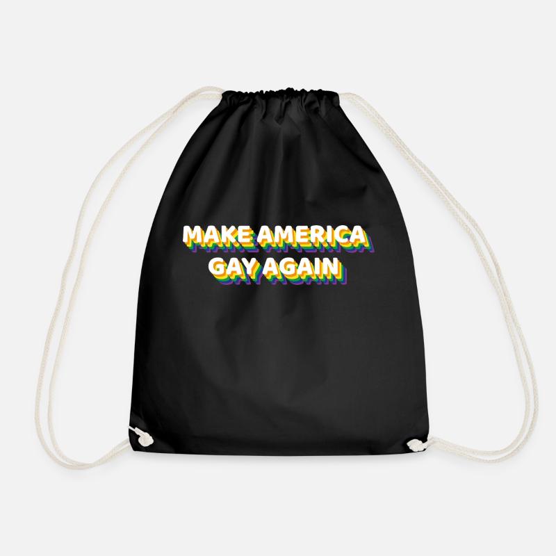 Again_colors - Drawstring Bag - black