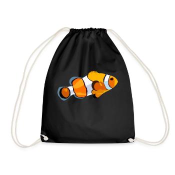 Poisson clown fun – Design marin stylé - Sac de sport léger - noir - Devant