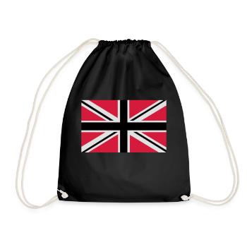 Union Jack | schwarz-weiss-rot | Fahne | Flagge - Turnbeutel - Schwarz - Vorne