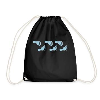 baby feet - Drawstring Bag - black - Front