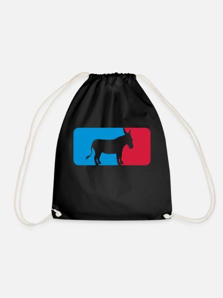 button sport logo cool esel pferd pony klein packe - Turnbeutel - Schwarz