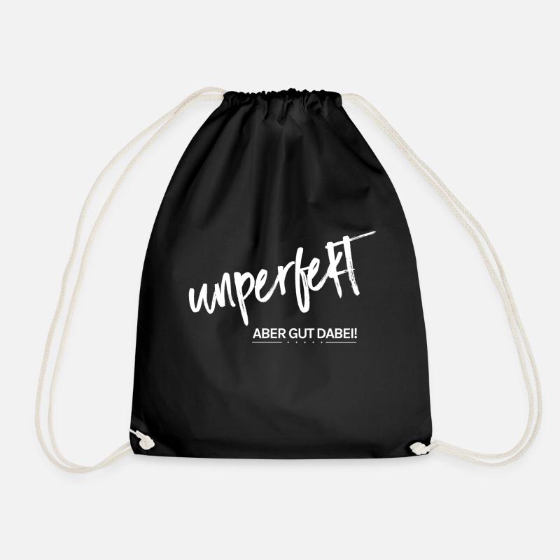 Unperfekt - aber gut dabei! - Turnbeutel - Schwarz