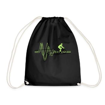 Road Bike Heartbeat - Drawstring Bag - black - Front