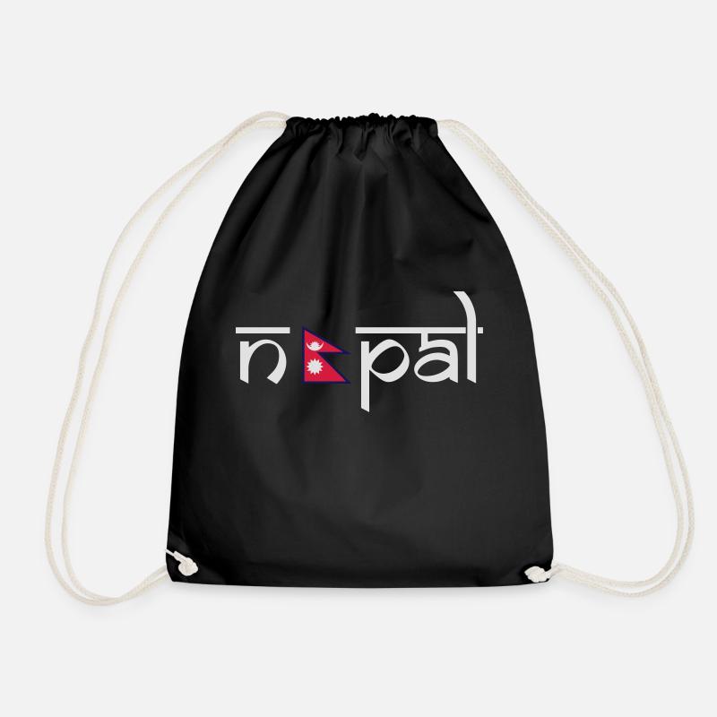Nepal - Drawstring Bag - black