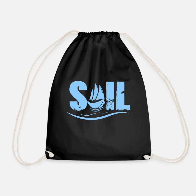 Sailing sail sailing - Drawstring Bag - black