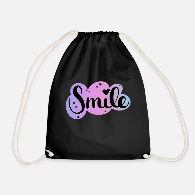 Smile - Drawstring Bag - black