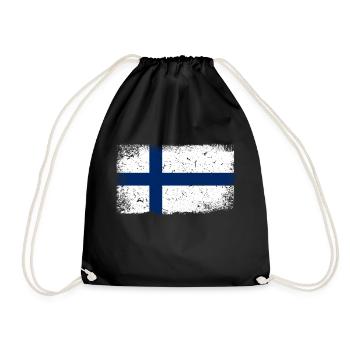 Drapeau de la Finlande - Sac de sport léger - noir - Devant