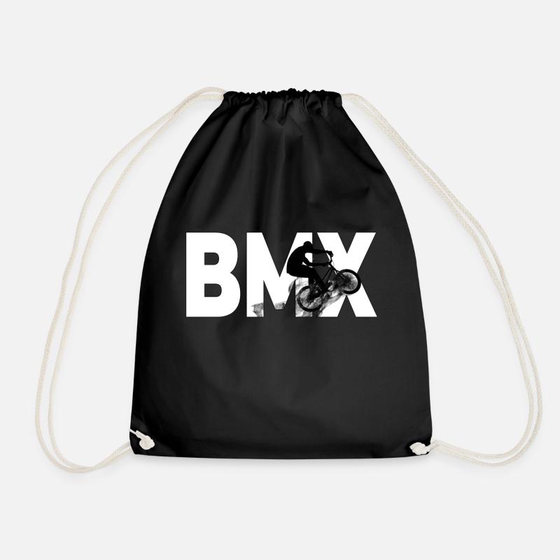 BMX freestyle Gift for children and men - Drawstring Bag - black