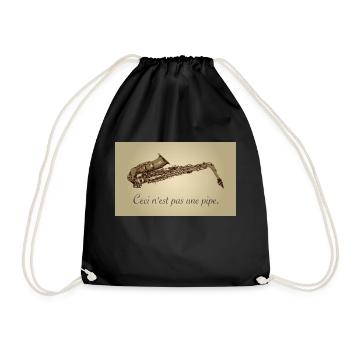ceci nest pas une pipe - Saxophone and music lover - Turnbeutel - Schwarz - Vorne