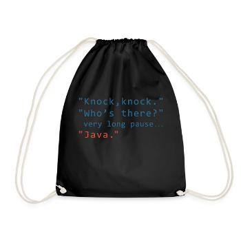 Java programming informatic gift saying - Drawstring Bag - black - Front