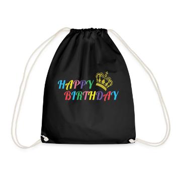 Happy Birthday | Birthday - Drawstring Bag - black - Front