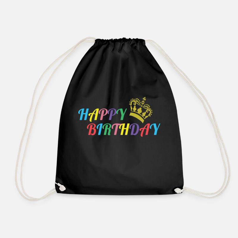 Happy Birthday | Birthday - Drawstring Bag - black