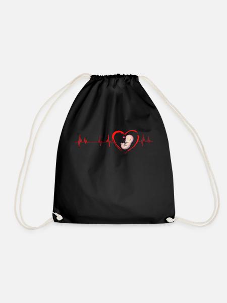 baby gift - Drawstring Bag - black
