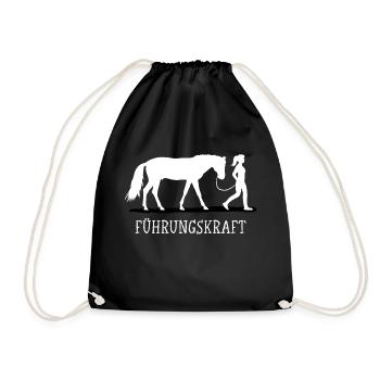 Führungskraft Pferd Pferde Spruch Reitersprüche - Turnbeutel - Schwarz - Vorne