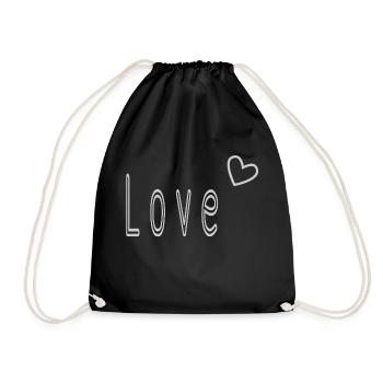 VALENTINSTAG. ICH LIEBE DICH. ICH LIEBE DICH. LIEBE. LIEBE - Turnbeutel - Schwarz - Vorne