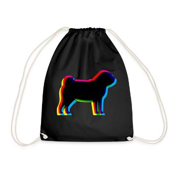 CMYK Pug - Drawstring Bag - black - Front
