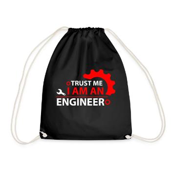 VERTRAU MIR, ICH BIN INGENIEUR - Turnbeutel - Schwarz - Vorne