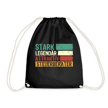 Steuerberater Spruch stark legendär attraktiv Steu - Turnbeutel - Schwarz - Vorne