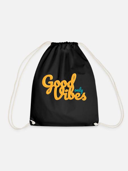 Good Vibes Only - Drawstring Bag - black