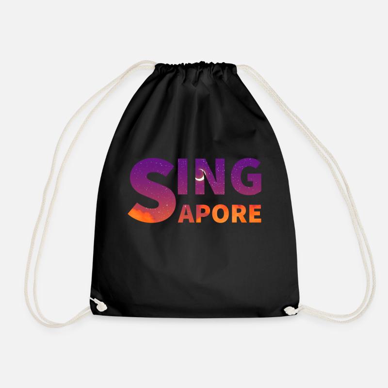Singapur - Turnbeutel - Schwarz