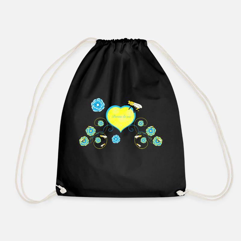 Bee - Drawstring Bag - black
