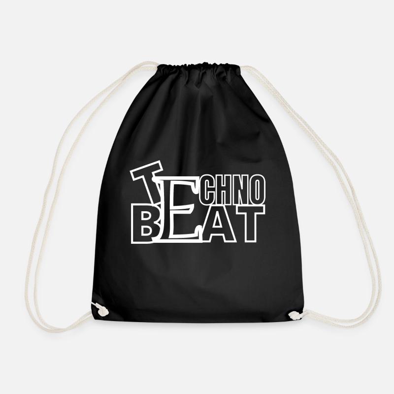 Techno Beat - Drawstring Bag - black
