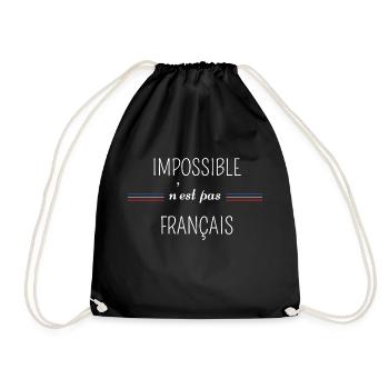 impossible n'est pas Français - Sac de sport léger - noir - Devant