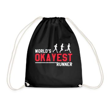 World's Okayest Runner Funny Vintage Running - Turnbeutel - Schwarz - Vorne