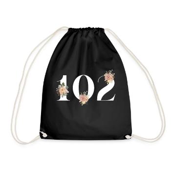 102e anniversaire fleuris (Cadeau de 102 ans) - Sac de sport léger - noir - Devant