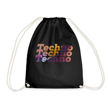 Techno Rave Design Electronic Music Party 2022 - Drawstring Bag - black - Front