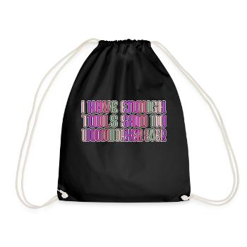 forester quote jokes tree chop wood sayings - Turnbeutel - Schwarz - Vorne