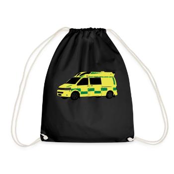 Krankenwagen - Turnbeutel - Schwarz - Vorne
